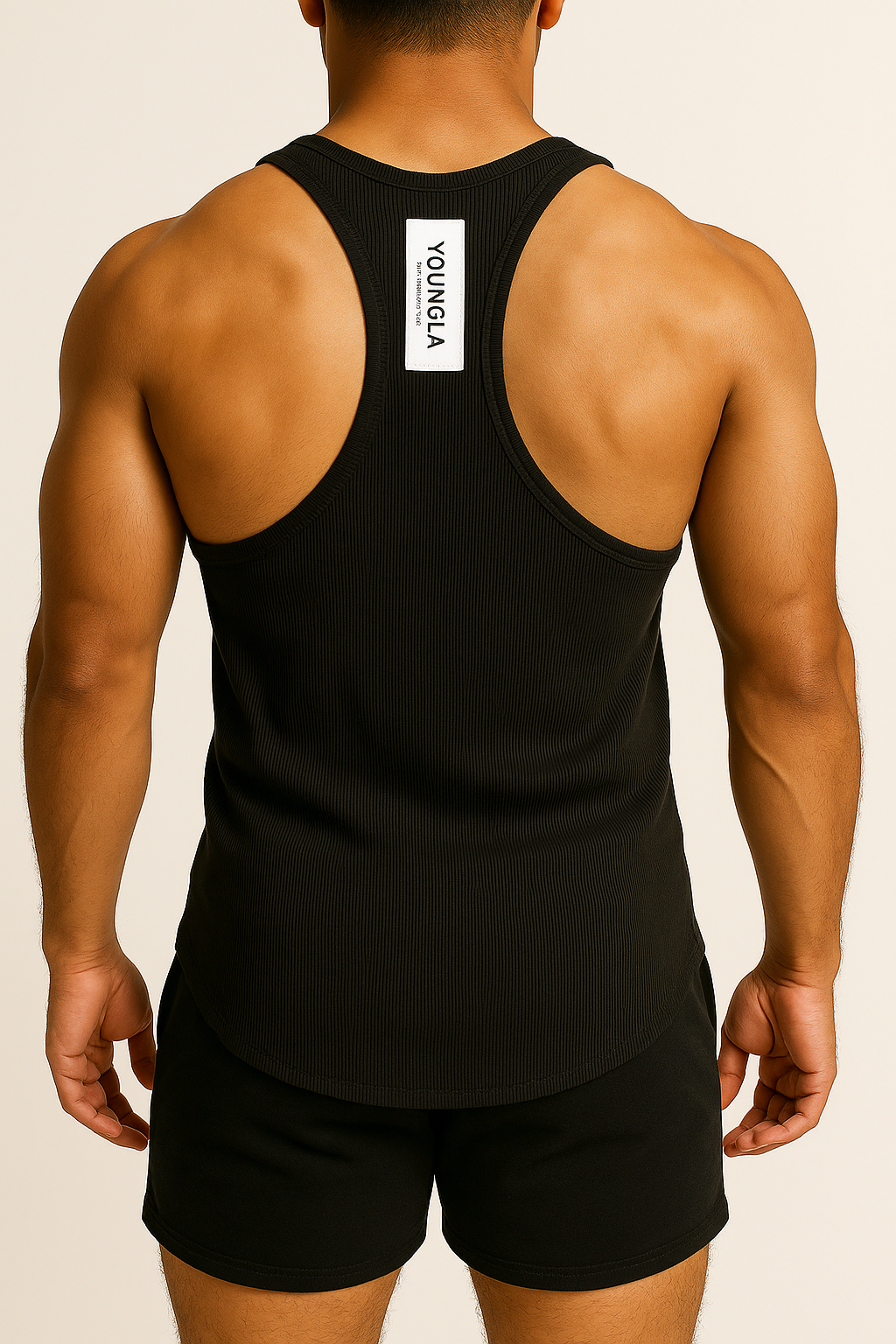 Men's Ribbed Vest - Black