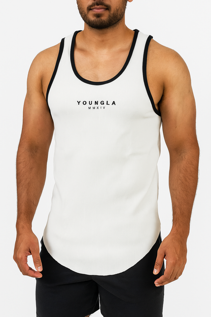 Men's Ribbed Vest - White