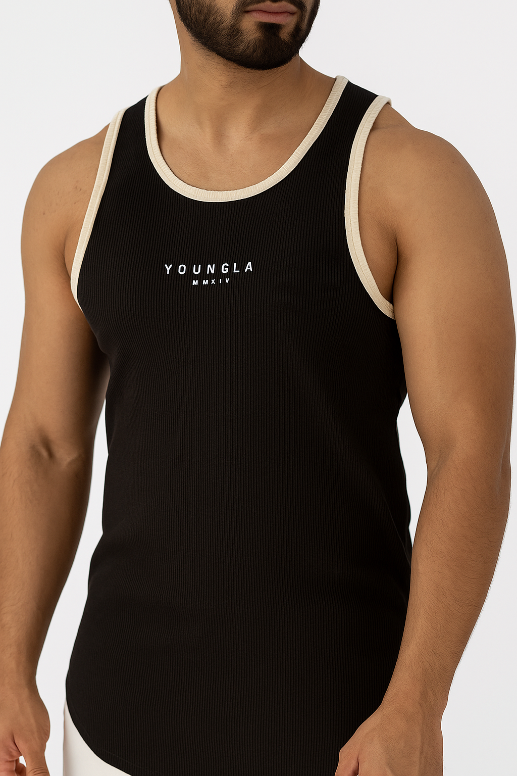 Men's Ribbed Vest - Black