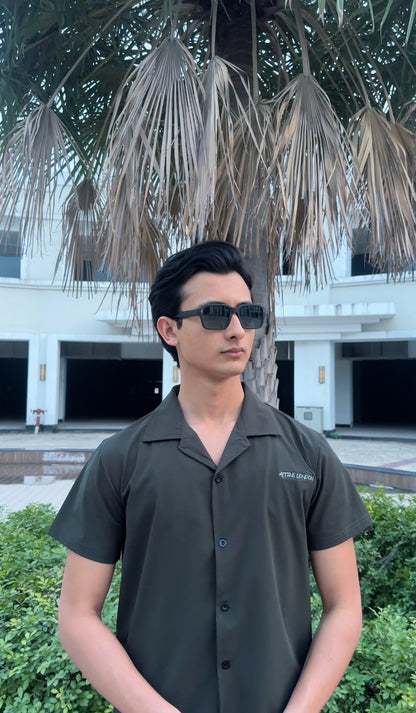 Army Green Men's Button Up Set