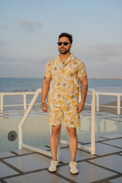 JAMICA FLOWER SHORT SET