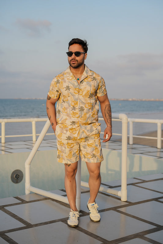 JAMICA FLOWER SHORT SET