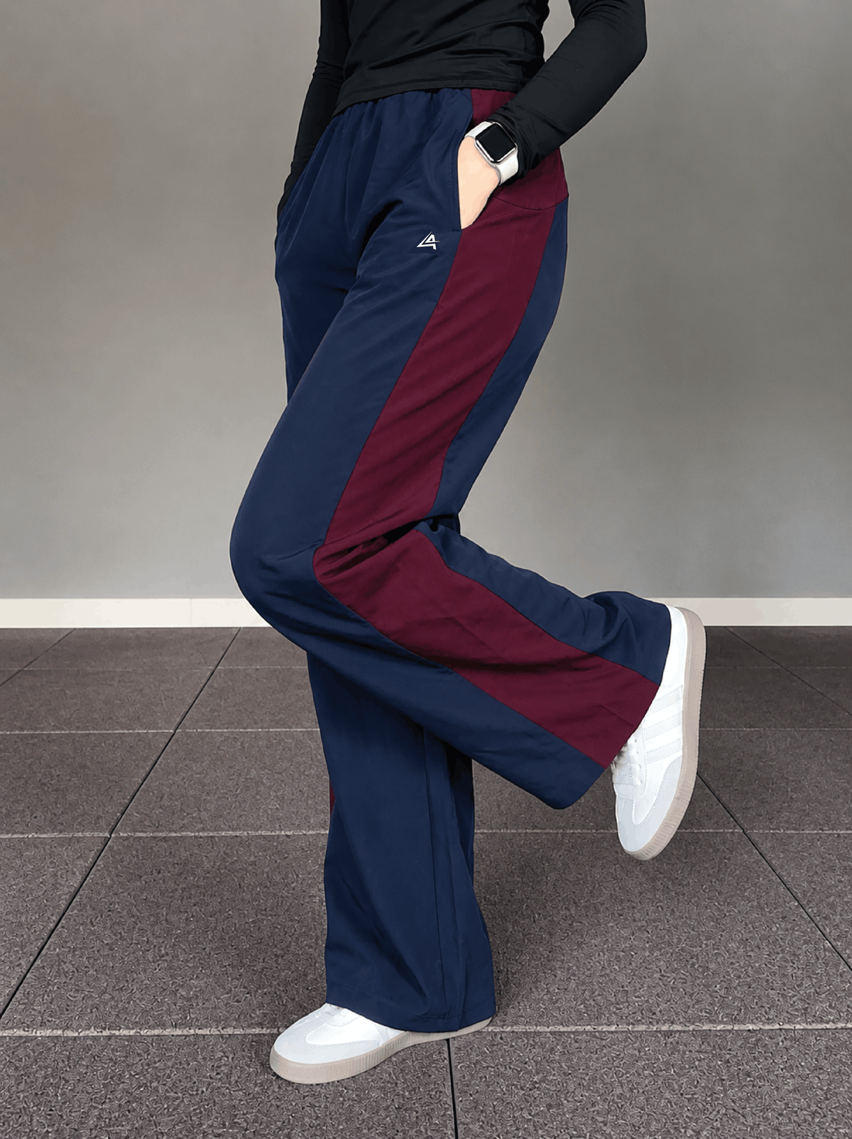 WOMEN NAVY & WINE ESSENTIAL LUXE TROUSER