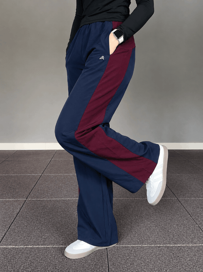 WOMEN NAVY & WINE ESSENTIAL LUXE TROUSER