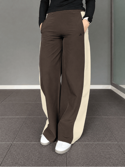 WOMEN BROWN & BEIGE ESSENTIAL LUXE TROUSER