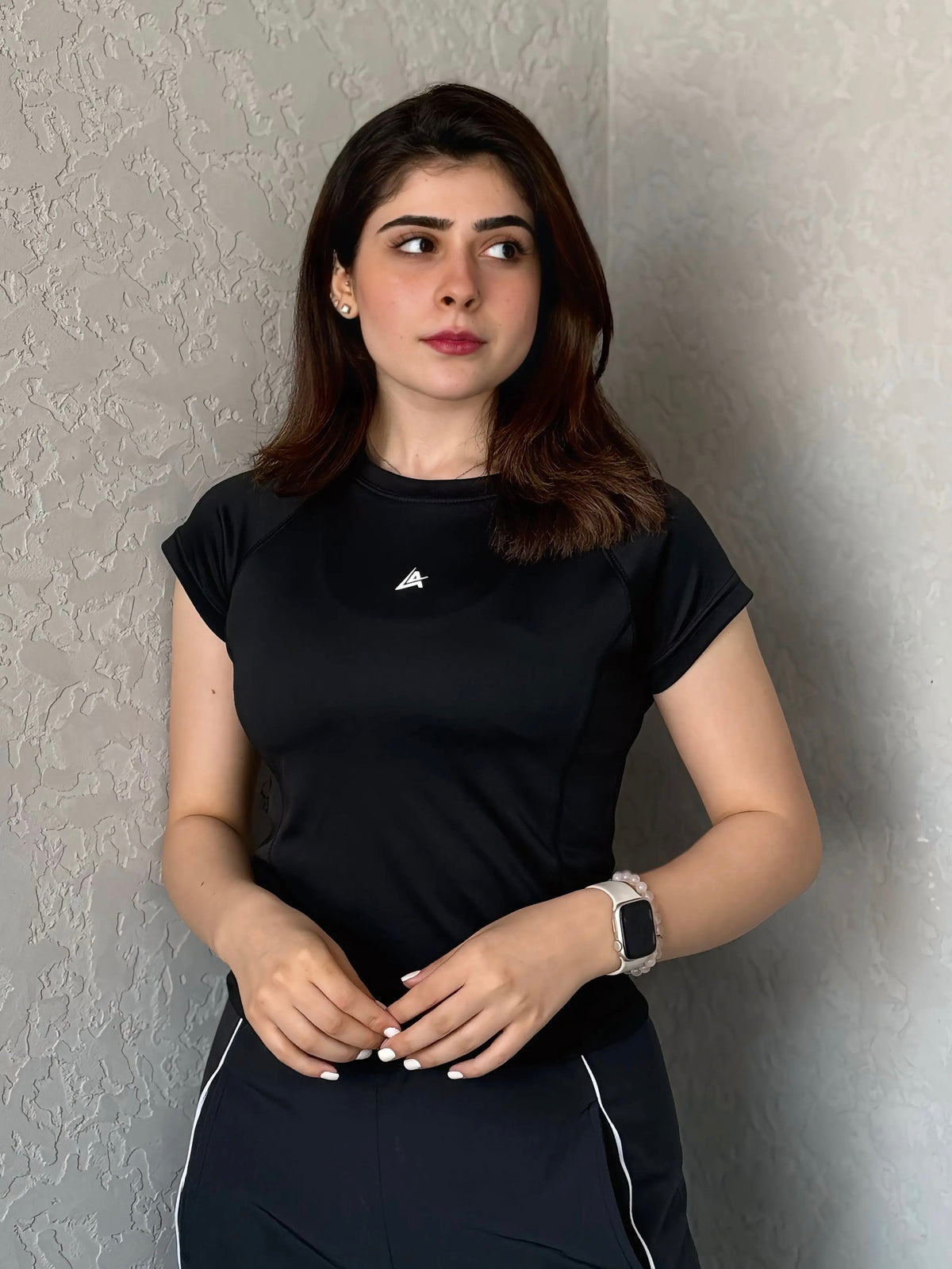 WOMEN BLACK COMPRESSION TEE