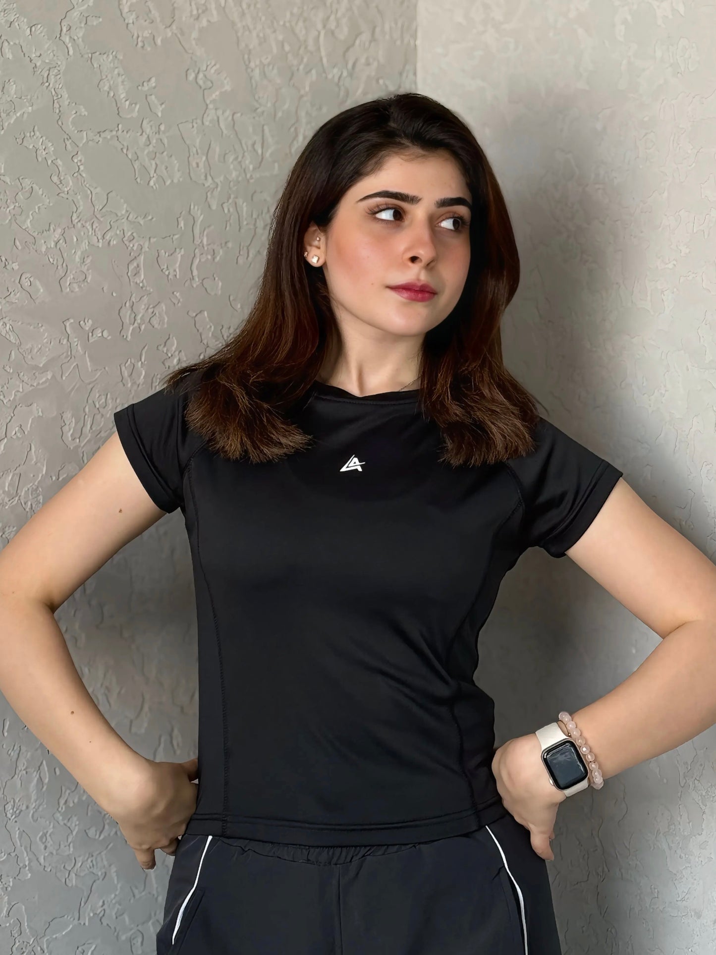 WOMEN BLACK COMPRESSION TEE