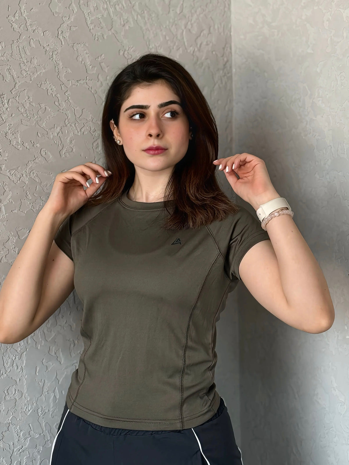 WOMEN GREEN COMPRESSION TEE