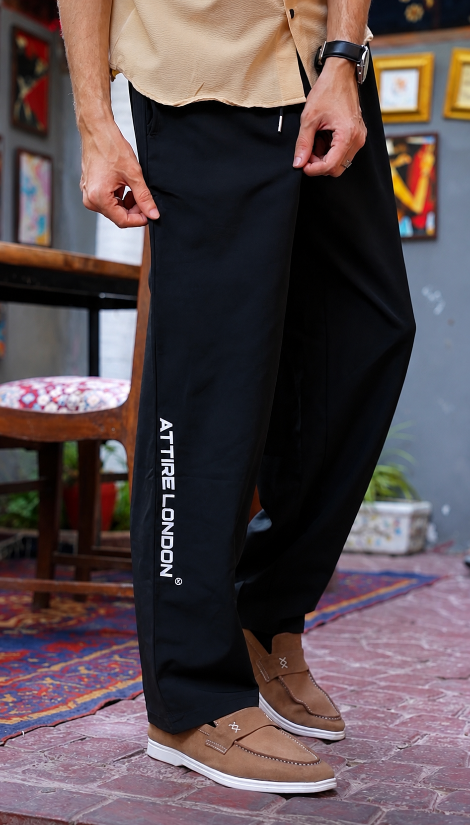 BLACK PRINTED TROUSER