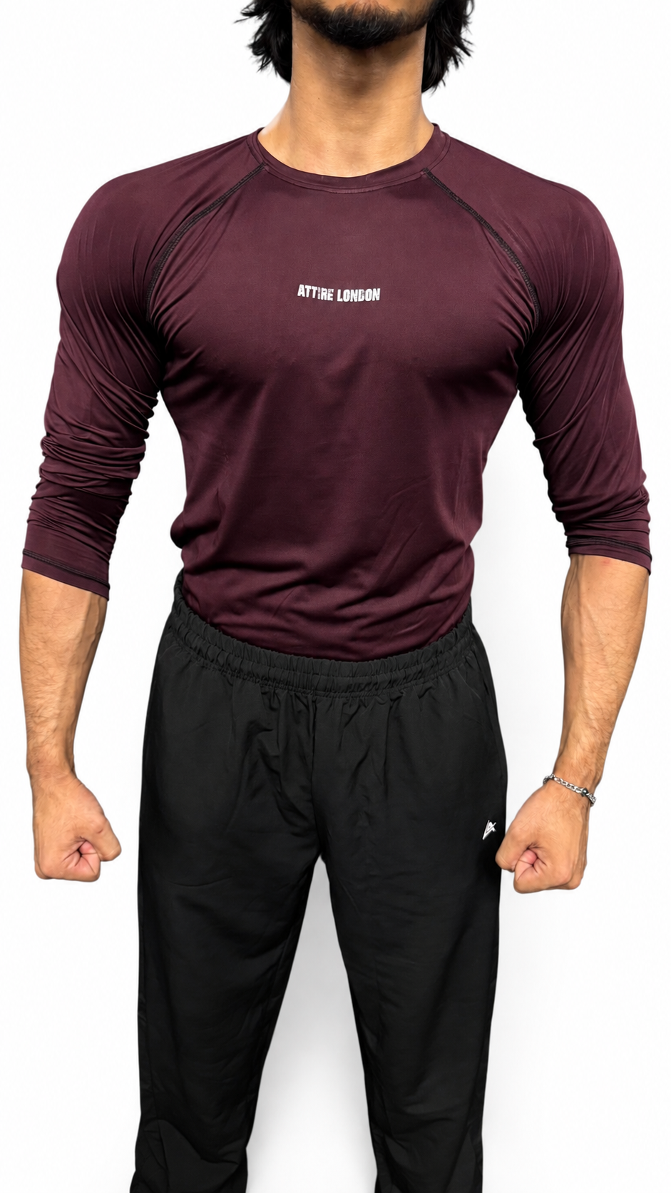 MEN'S BURGUNDY COMPRESSION TEE