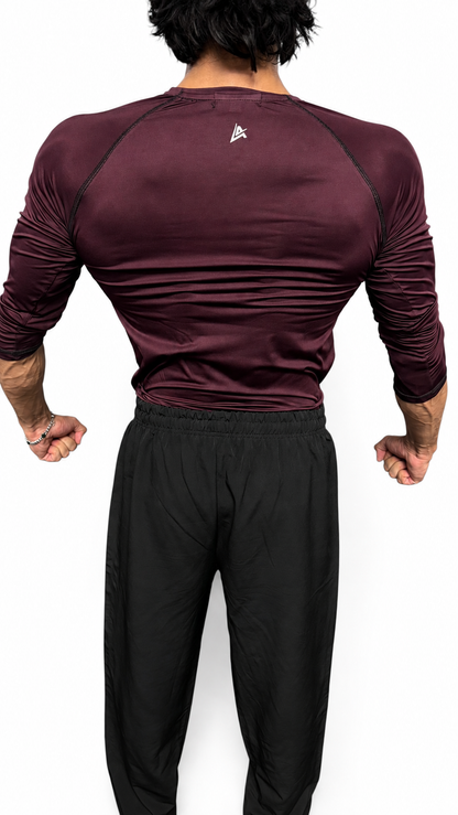 MEN'S BURGUNDY COMPRESSION TEE