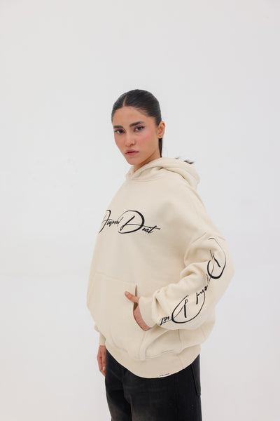 Diamond Dust Oversized Hoodie – Vintage Cream