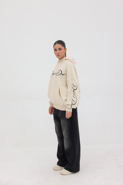 Diamond Dust Oversized Hoodie – Vintage Cream