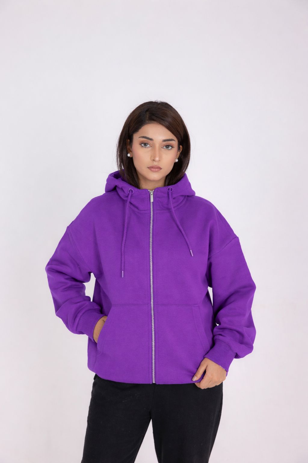 DEEP PURPLE  ZIP-UP HOODIE