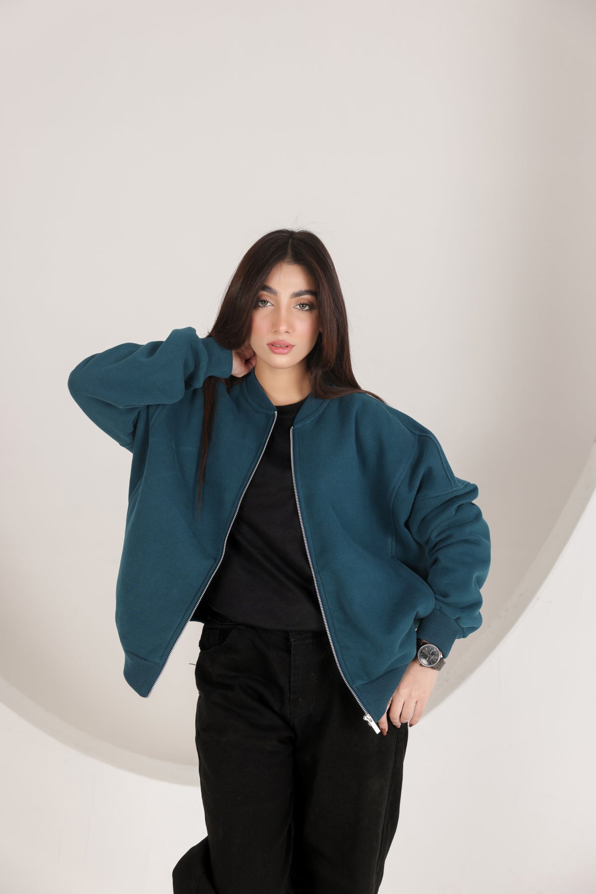 Teal bomber jacket